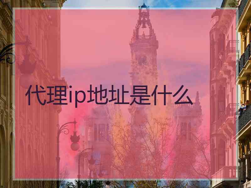 代理ip地址是什么