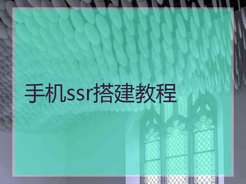 手机ssr搭建教程