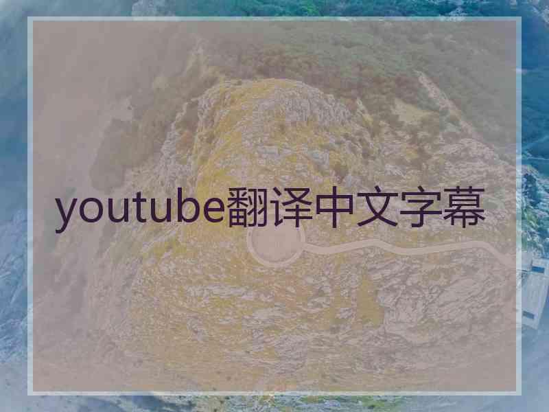 youtube翻译中文字幕