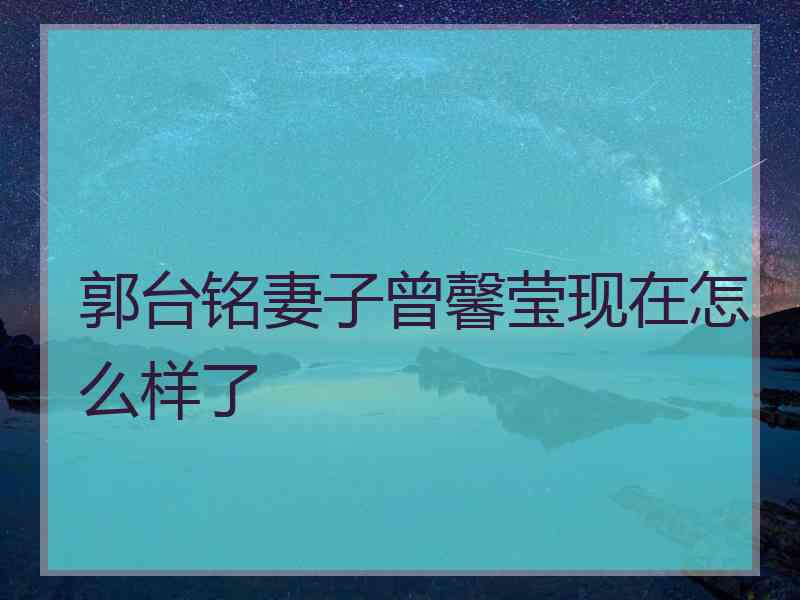 郭台铭妻子曾馨莹现在怎么样了