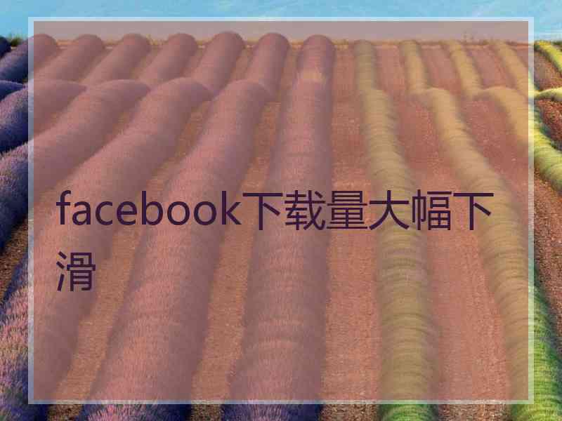 facebook下载量大幅下滑