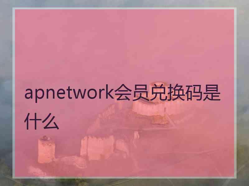 apnetwork会员兑换码是什么