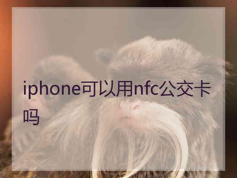 iphone可以用nfc公交卡吗