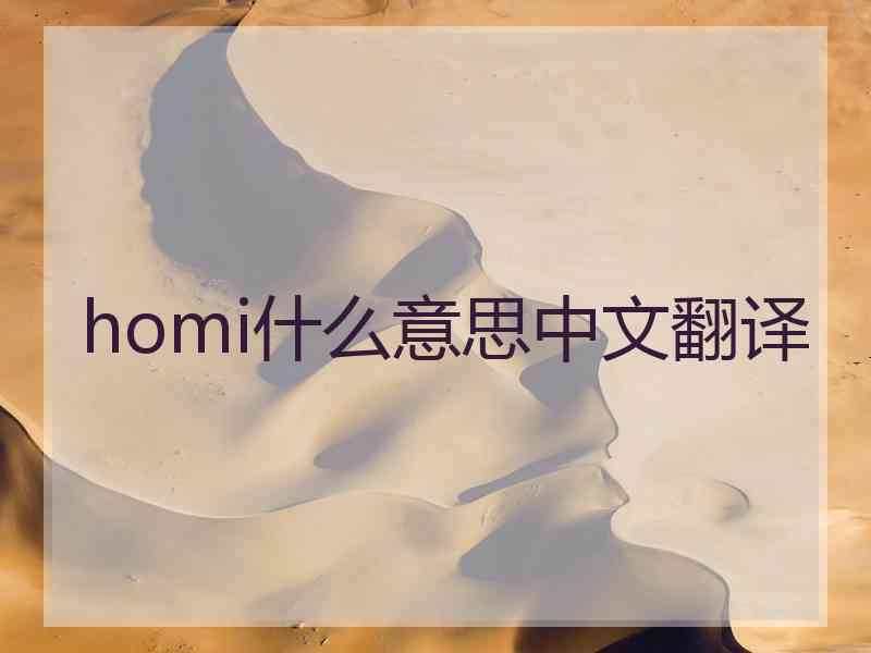 homi什么意思中文翻译