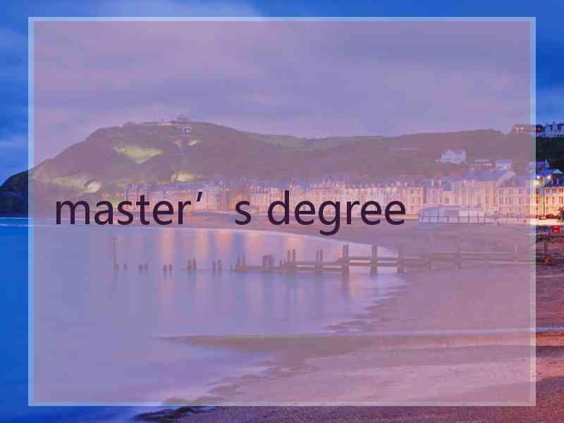 master’s degree