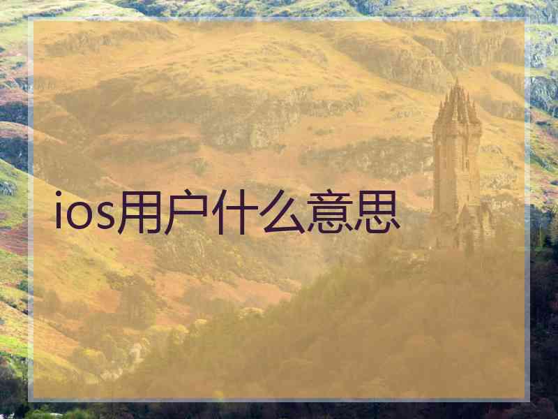 ios用户什么意思