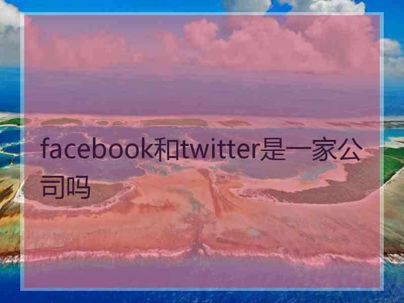 facebook和twitter是一家公司吗