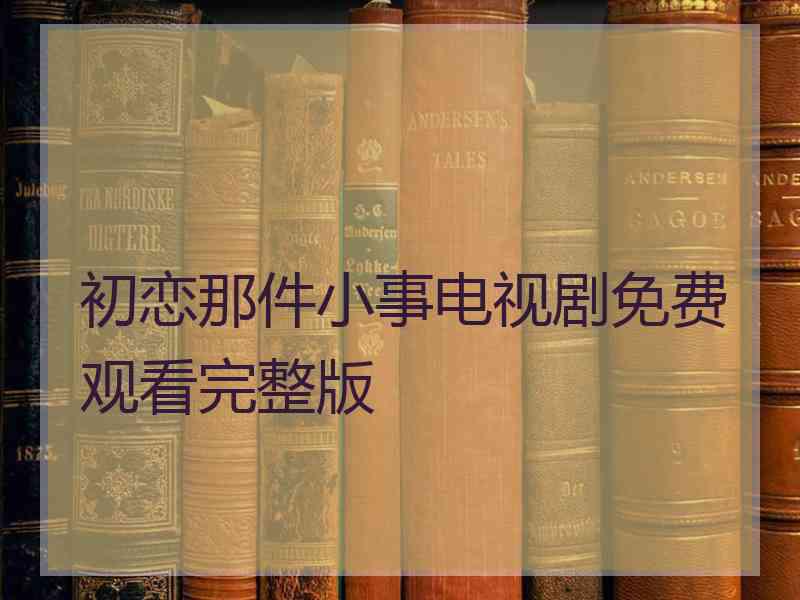 初恋那件小事电视剧免费观看完整版