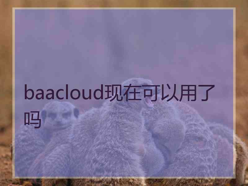 baacloud现在可以用了吗