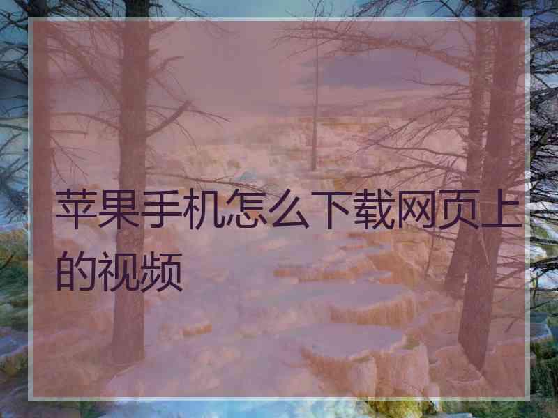 苹果手机怎么下载网页上的视频