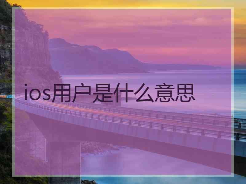 ios用户是什么意思