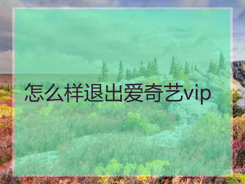 怎么样退出爱奇艺vip