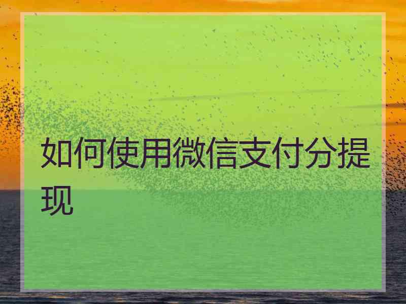 如何使用微信支付分提现