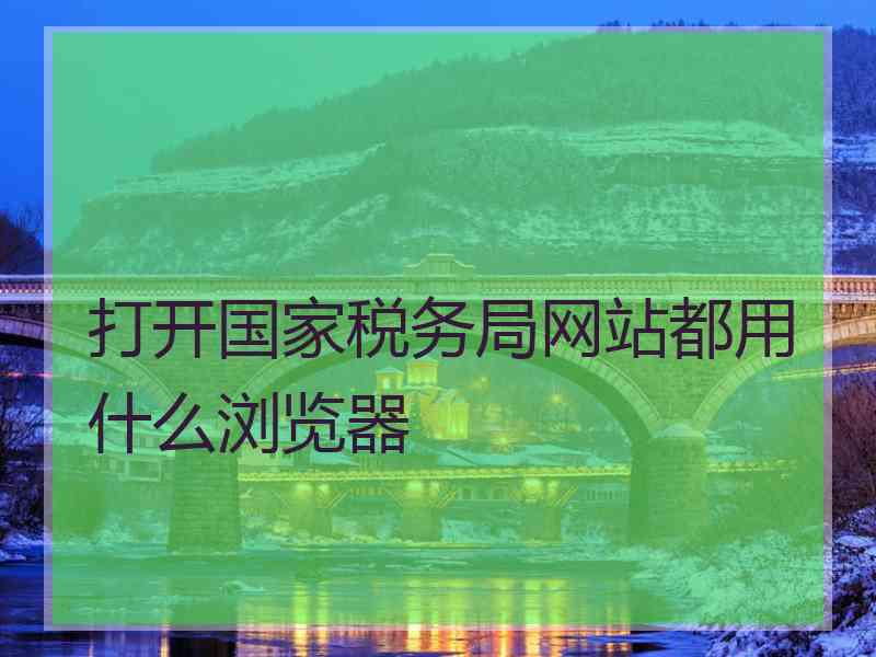 打开国家税务局网站都用什么浏览器