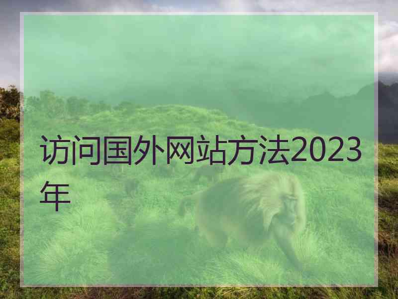 访问国外网站方法2023年