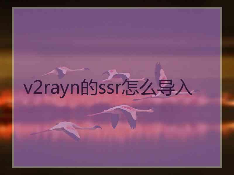 v2rayn的ssr怎么导入